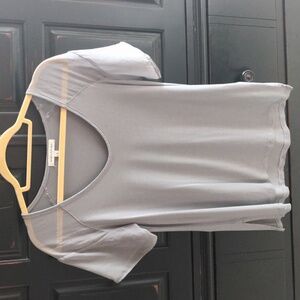 Banana Republic soft short sleeve grey tunic with mesh sleeves